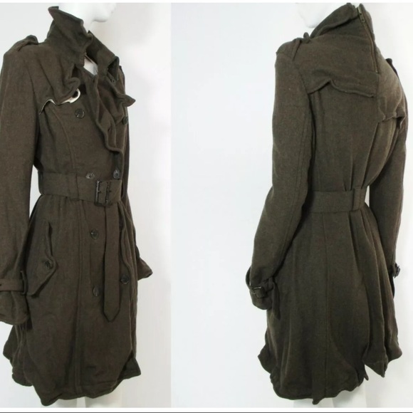 ALL SAINTS Wool Trench Coat - Picture 2 of 8